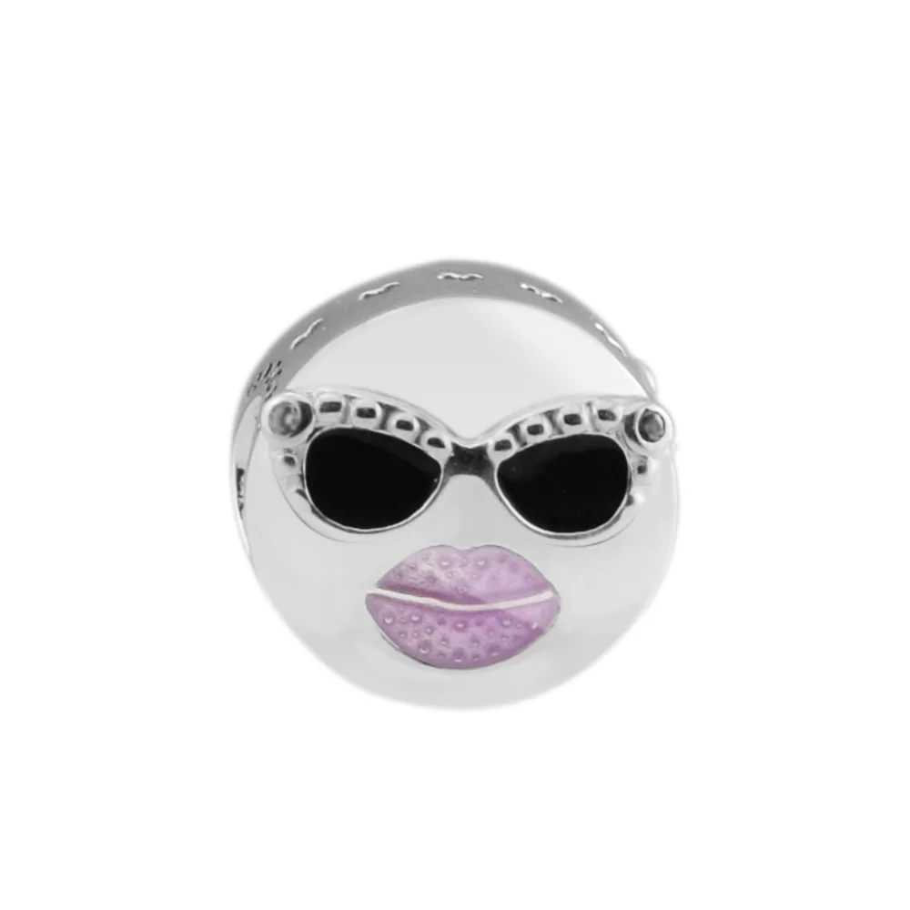 

100% 925 Sterling Silver Stay Cool Charm Enamel Metal Beads for Jewelry Making Fits Original Pandora Bracelet bijoux Wholesale
