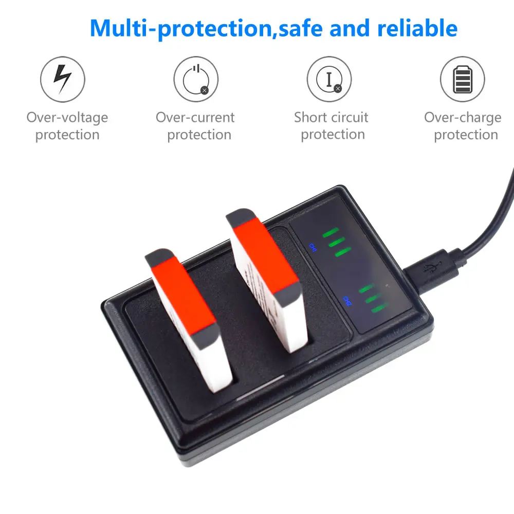 2 шт. в комплекте Тип G Батарея + Dual USB Зарядное устройство для SONY Cybershot NP-BG1 H9 H3 T100 W80