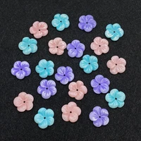 3pcsbag exquisite fashion shell flower bead pendant dyed colorful carved blue purple necklace bracelet earring accessories