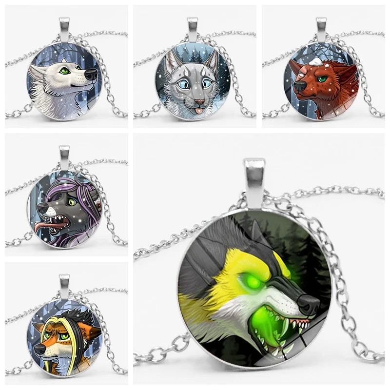 2019 Аниме цвет волчья голова ожерелье с Аватаром Кулон стекло выпуклая 3 цвета