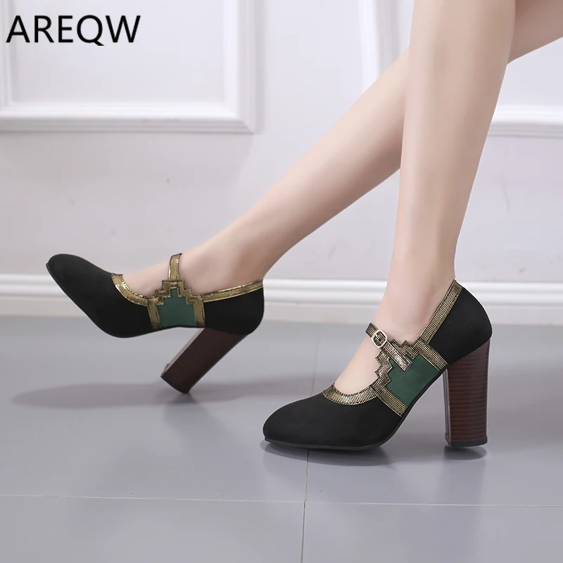 

Women Autumn Pumps Buckle Strap Ladies High Heels Students Casual Platform Fashion Female Shoes 2020