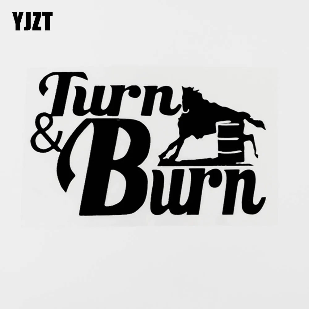 

YJZT, 15,5 см × 9,4 см, креативная виниловая наклейка на автомобиль с изображением лошади, лошади, поворота и ожога, черная/серебряная наклейка ...