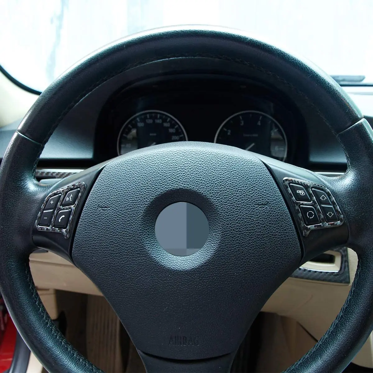 

Отделка Рамы кнопки рулевого колеса из мягкого углеродного волокна для BMW E90 3 серии 2005-2012