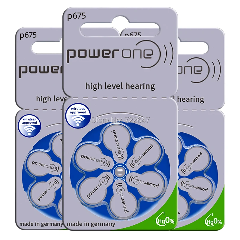 60 шт. воздушно цинковые батарейки для слуховых аппаратов 675 a675 PR44 P675 Мощность одна