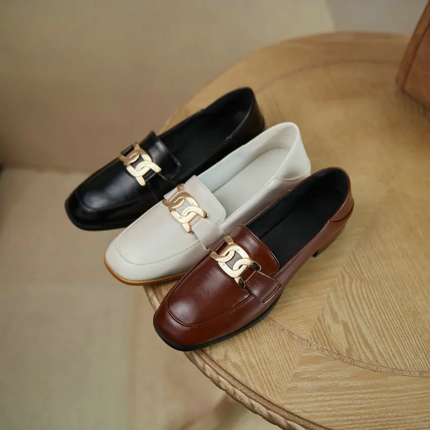 

QUTAA 2021 Square Low Heel Microfiber Spring Summer Basic Female Pumps Retro Round Toe Heels All Match Women Shoes Size 34-43