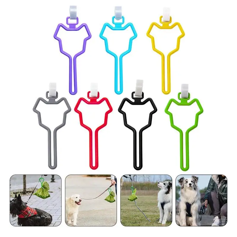 

7pcs Dog Poop Bag Holder Leash Waste Carrier Holder Pets Hands Free Knot Holder