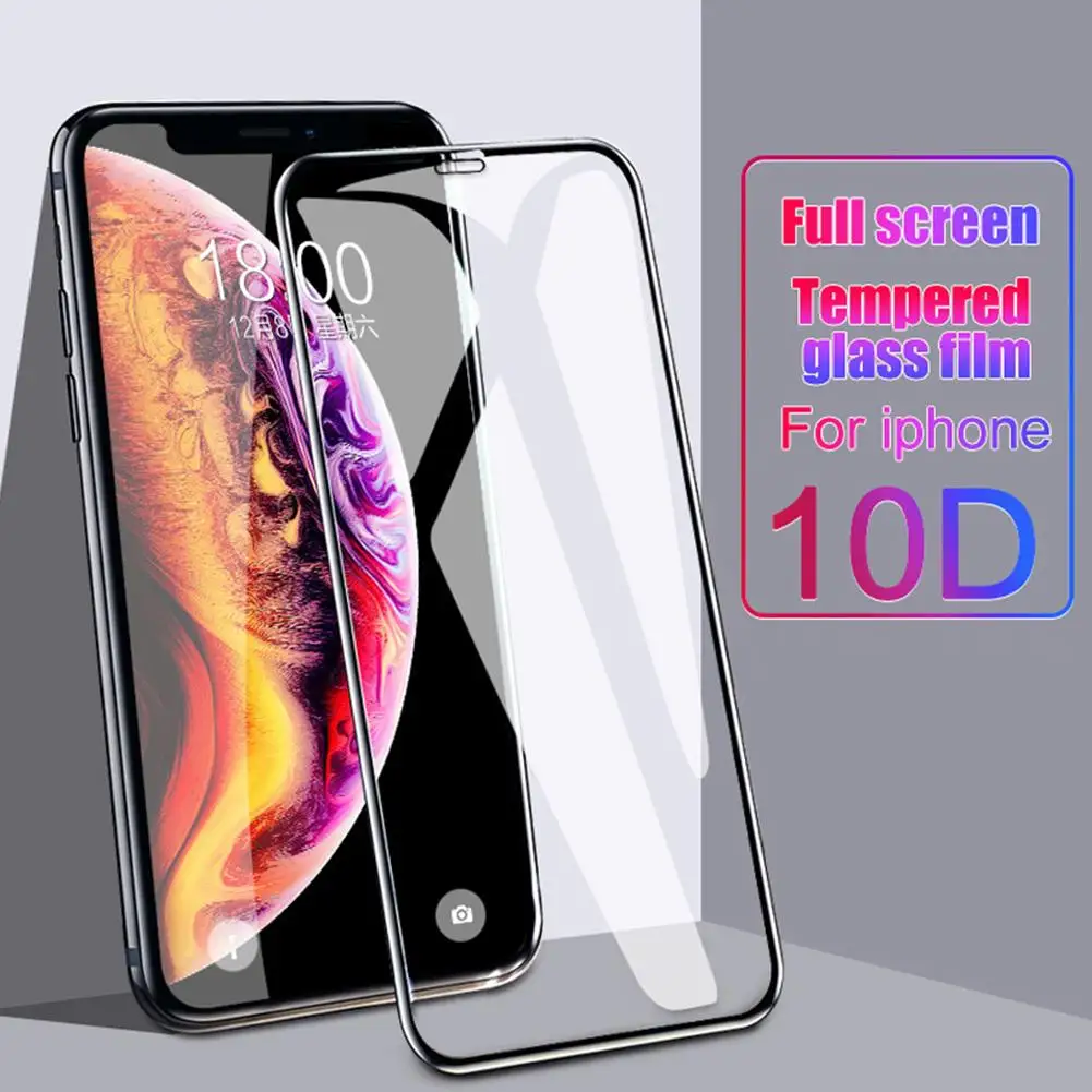 10d full cover tempered glass phone screen protector film for iphone 11 pro max mobile phone parts free global shipping