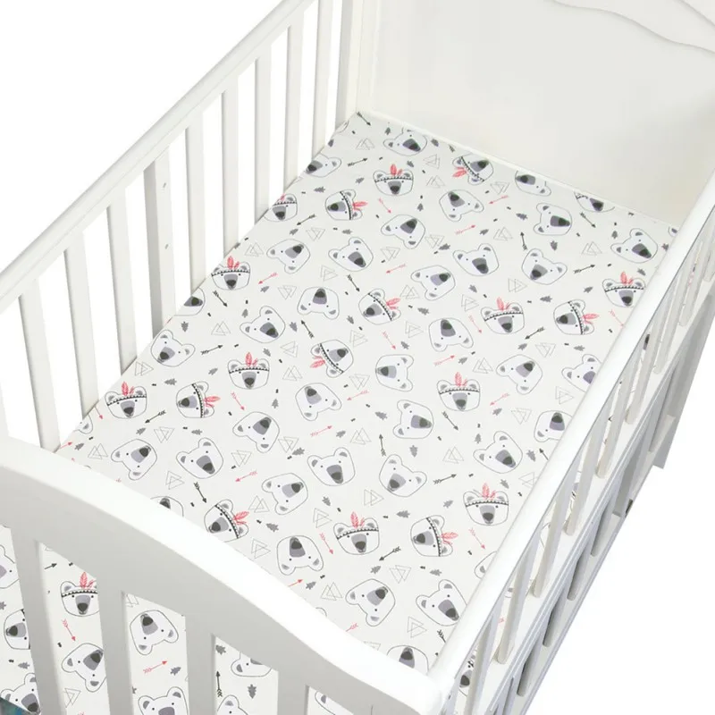 

2021 Infant Baby Girl Boy Geometric Tree Fitted Crib Sheets Toddler Bed Mattresses Standard Mattress