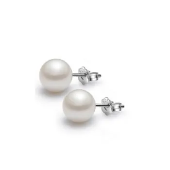 

S925 Sterling Silver Specializes In Wholesale Round Pearl Earrings for Women's Simple Fashionable and Elegant Ear Jewelry
