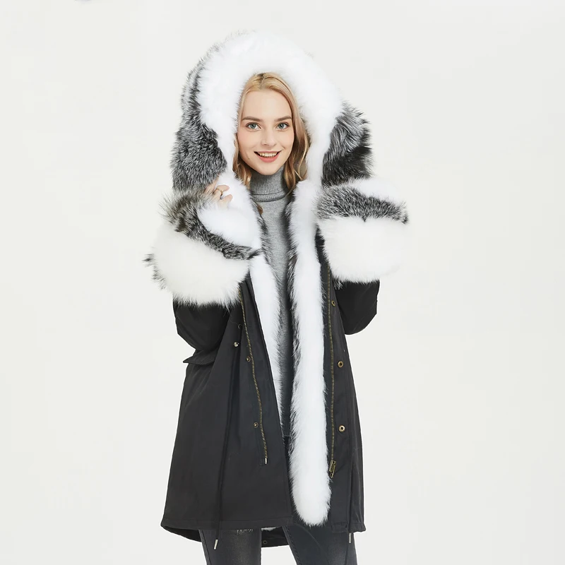 CKMORLS парки из натурального Лисьего меха цветные теплые для отдыха куртки женщин