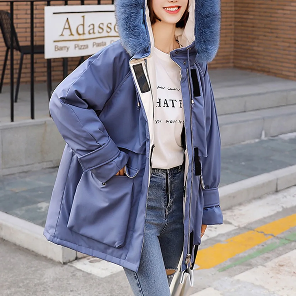 Новинка зимы 2019 модное приталенное женское длинное пуховое хлопковое пальто с