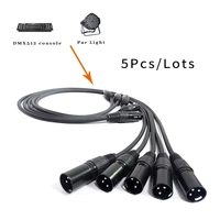 5pcslots dmx cable stage light console connectioner 1m2m3m4m5m10m15m20m signal line 3 pin signal connection stage light