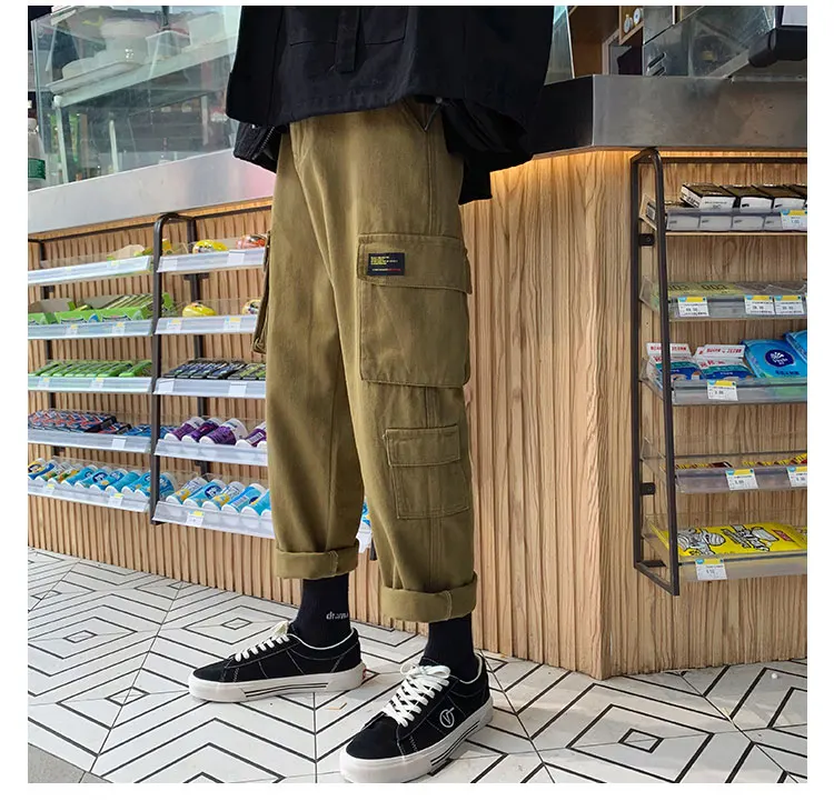 LAPPSTER Men Streetwear Cargo Pants Mens Overalls Hip Hop Joggers Thick Winter Sweatpants Male Harem Fashoins Track Pants