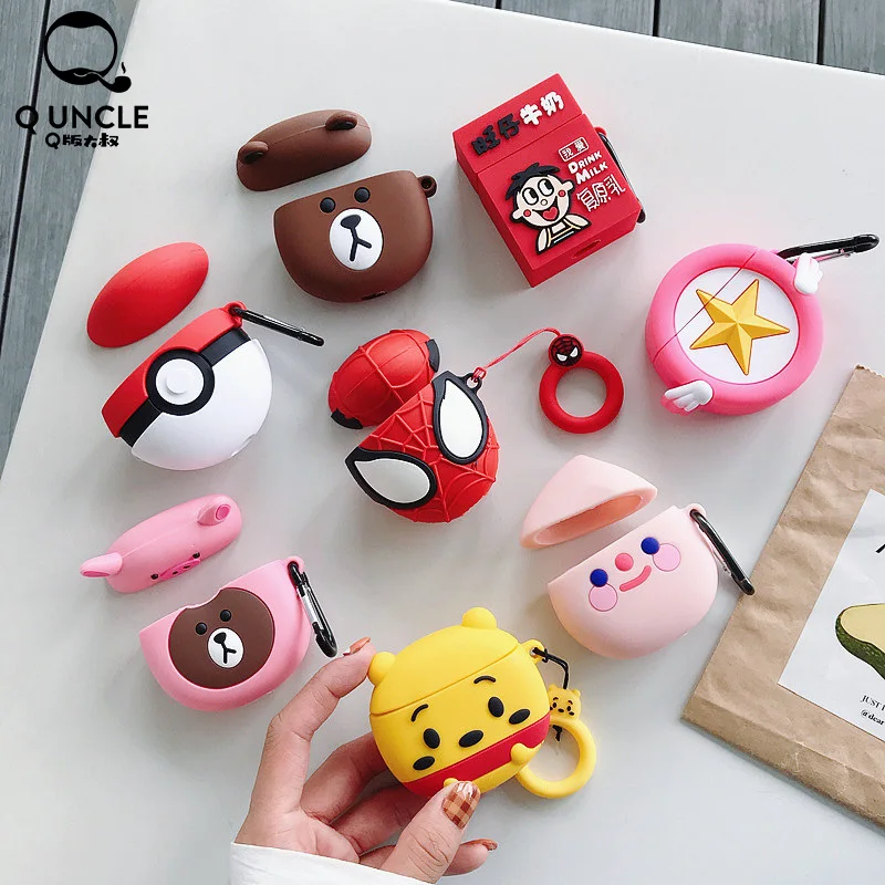 Q UNCLE картонная коробка для Apple Airpods силиконовая портативная ударостойкая гарнитура сумки красивый 3D узор чехол для наушников Airpod2