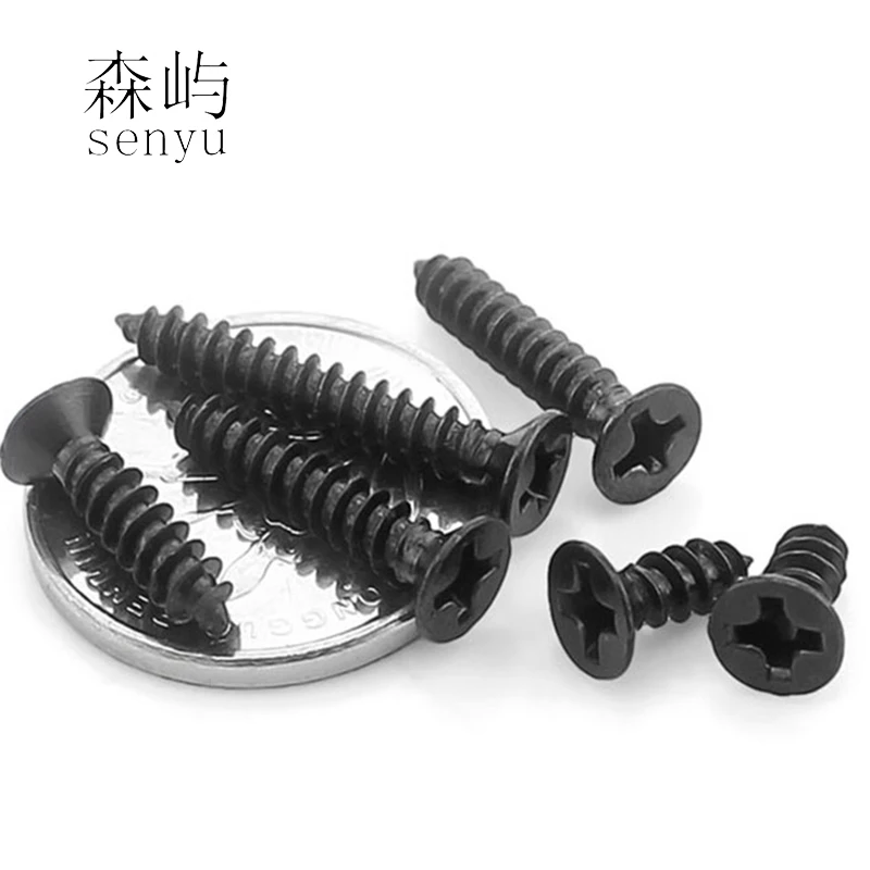 Luchang 1000 шт. KA черный саморезы винт с потайной головкой плоской электронные