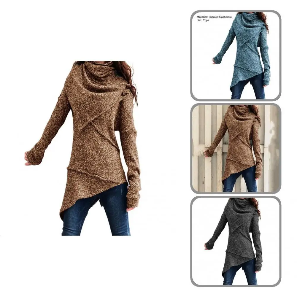 

Knitwear Stylish Scarf Collar Knitwear Sweater Plus Size Knitwear Sweater Pullover for Dating