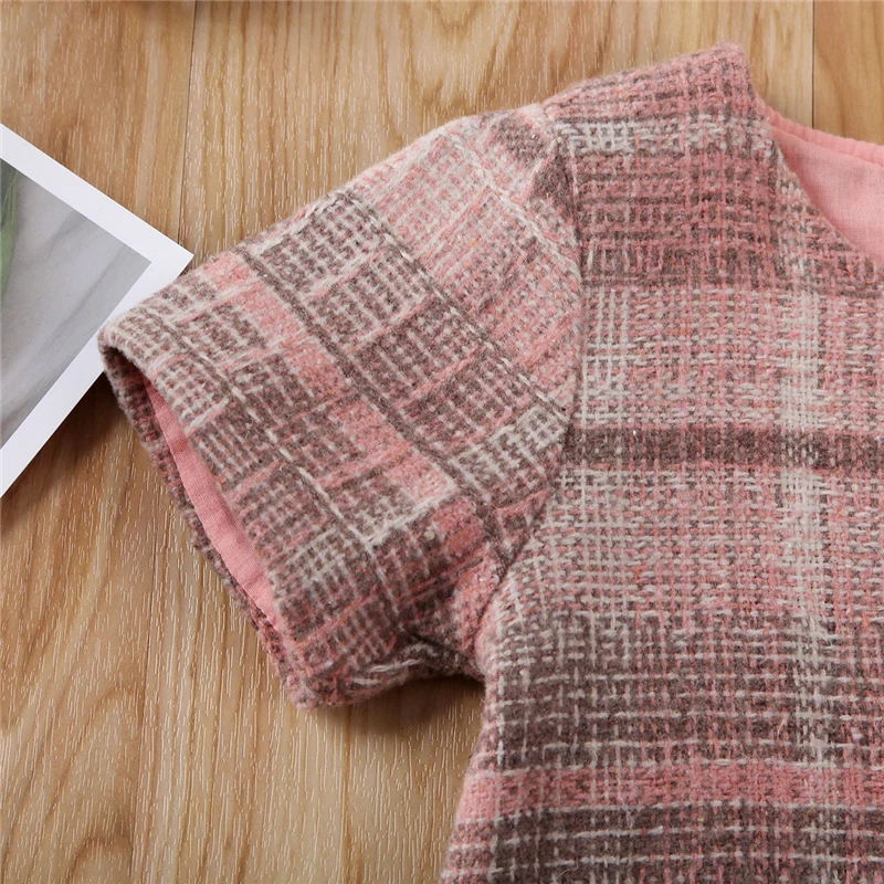 2020 Baby Summer Clothing 1-6T Boutique Kid Girls Plaid Mini Dress Princess Short Sleeve Pocket Party Sweet Cute | Детская одежда и