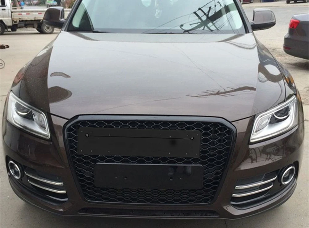 Сетка для пчелиных сот Стиль решетка ABS для Q5 SQ5 RSQ5 2013- передний бампер гоночные решетки стайлинга автомобилей часть с европейскими держатель номерного знака