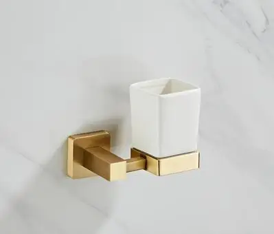 tooth brush holder 2 Аксессуары для ванной комнаты Набор полотенец угловая полка держатель бумаги кухонный смеситель для раковины причесанный матовый золотой набор оборудования для ванной комнаты - Цвет: tooth brush holder 2