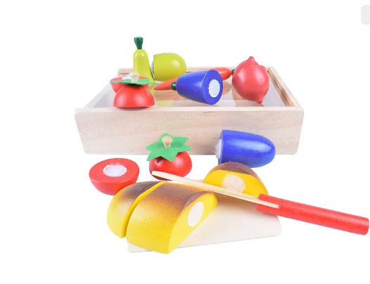 Детские деревянные игрушки ролевые игры кухонные режущие фруктовые овощные