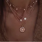 Модное многослойное ожерелье для женщин ожерелье-чокер со звездами эффектное ожерелье золотого цвета с цирконом вечерняя одежда подарок ювелирные изделия