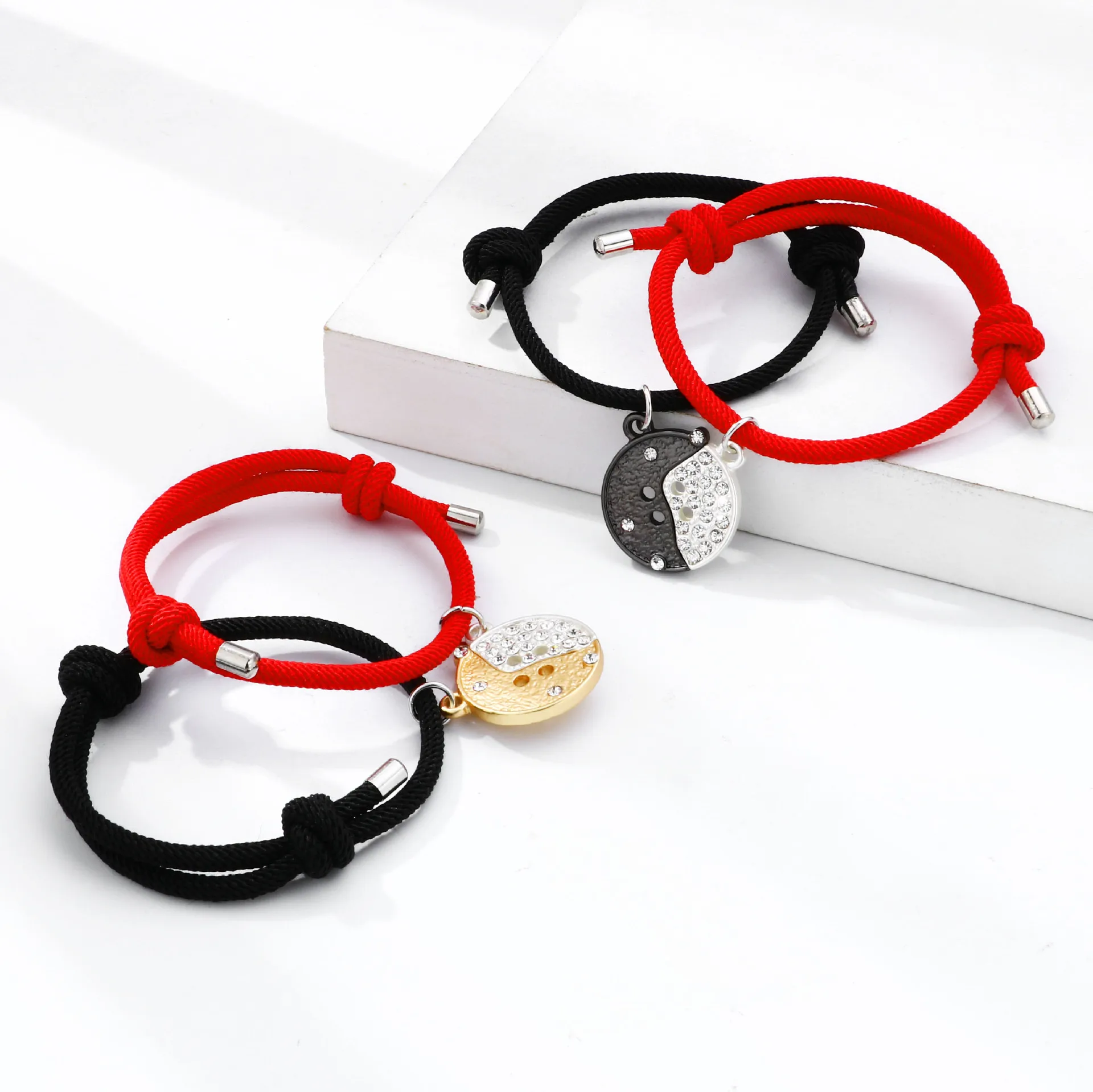 Модная новинка двойной браслет пара красных браслетов ручной работы горячая