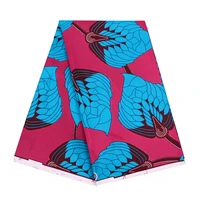 selling african fabric high quality polyester ankara fabric pink and blue print batik sewing diy womens wrap long dress fp6118