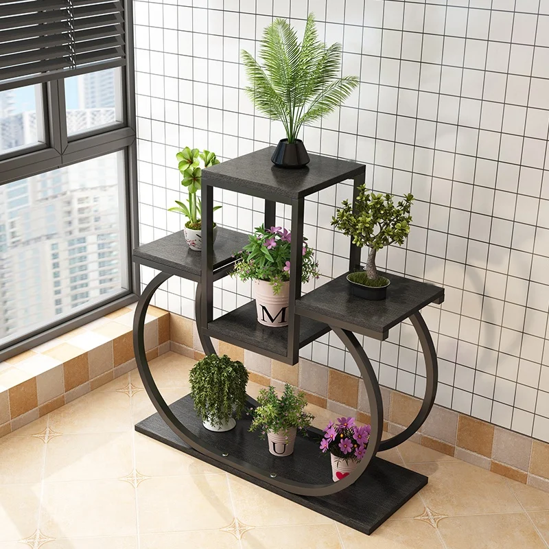 

Thickened environmental protection board, multi-layer flower shelf, solid and stable shelf, balcony decoration, bay wind