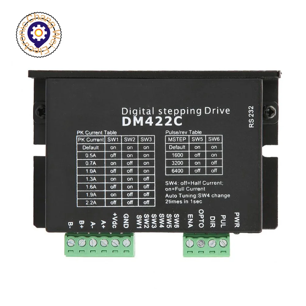 

2 Phase Stepper Motor Driver,LeadShine DM422C, Up to 40VDC / 2.2A / 512 microstep for laser cut machine