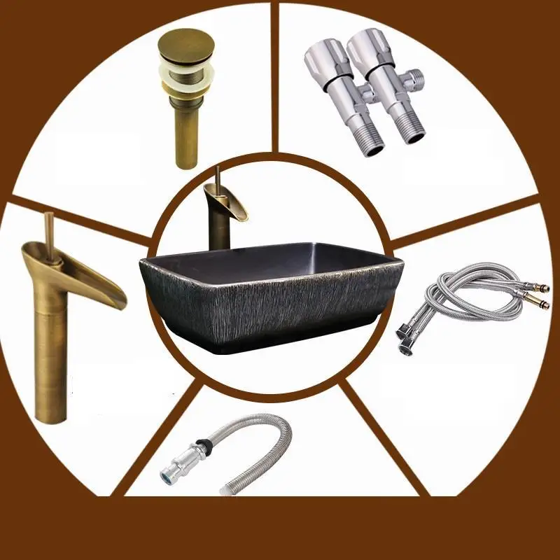 Number 23 Salle De Bain Black Wasbak Vanity Fregadero Lavandino Bagno Banyo Waschtisch Cuba Banheiro раковина для ванной Lavabo умывальник - Цвет: Number 23