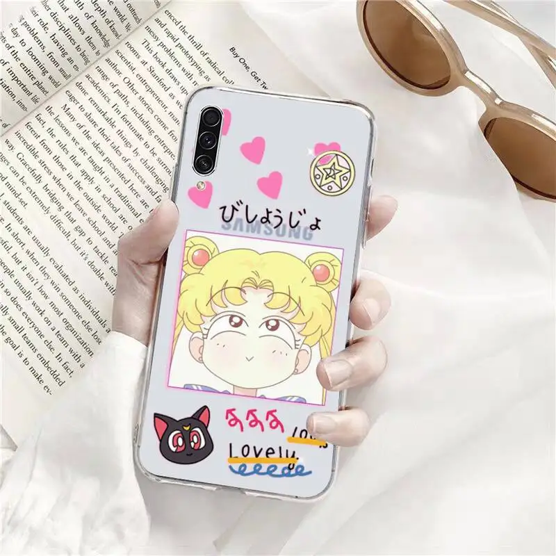 

Harajuku Sailor Moon Summer Phone Case Transparent for Samsung A71 S9 10 20 HUAWEI p30 40 honor 10i 8x xiaomi note 8 Pro 10t 11