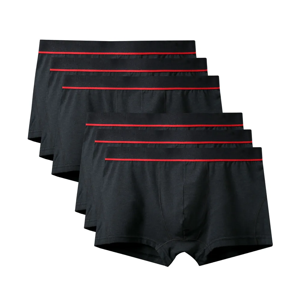 6Pcs A0582 Black 6 шт./лот, новинка, высокое качество, Mr трусы, модные, сексуальные, брендовые, U выпуклые трусы, мужские, размера плюс, боксеры, шорты, большой размер, нижнее белье - Цвет: 6Pcs A0582 Black