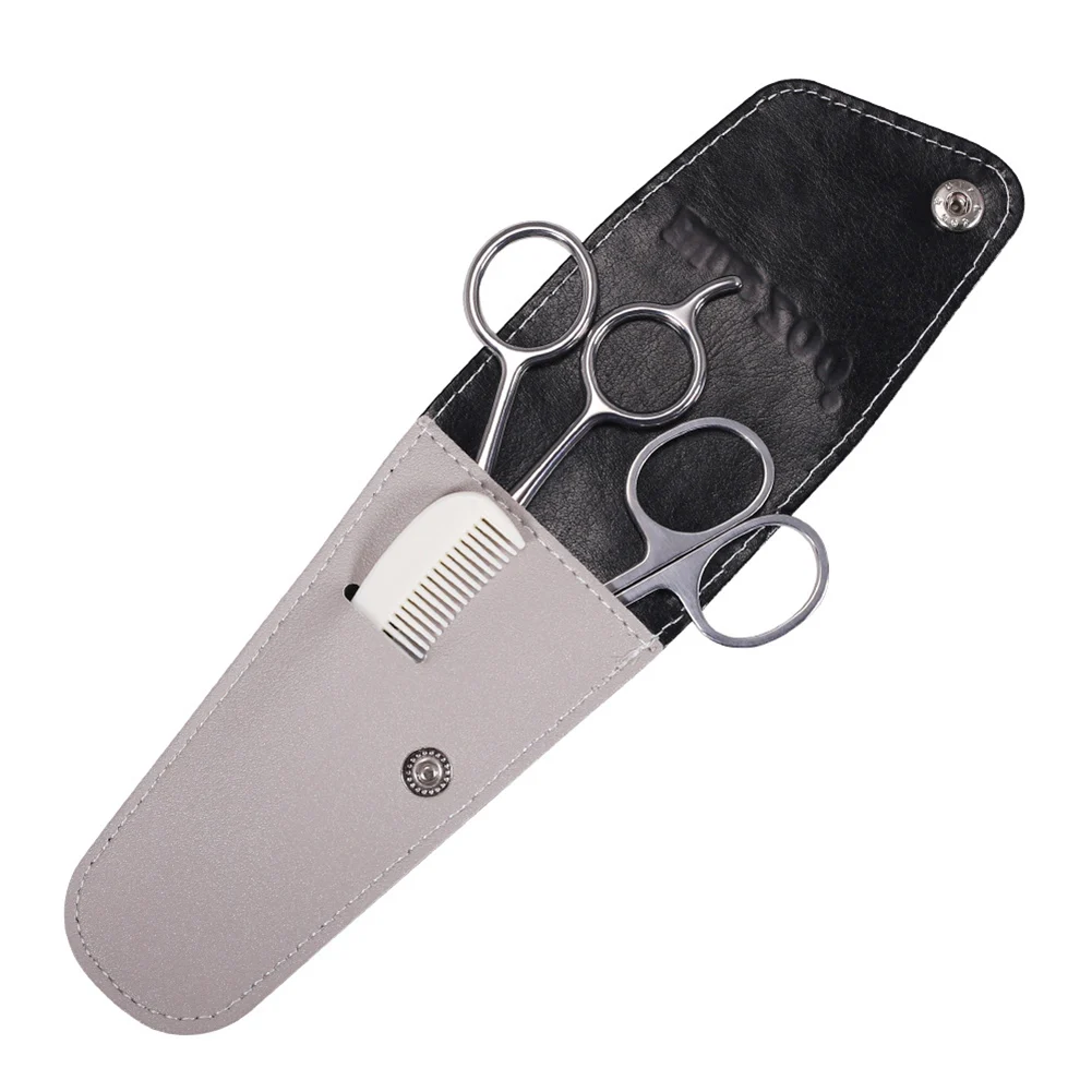 

Beard Mustache Scissors Comb 3 Pcs Kit Nose Hair Trimming for Men Care J9
