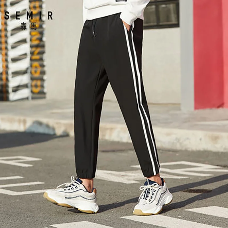 Брюки SEMIR мужские спортивные тянущиеся штаны с боковой полосой эластичный пояс
