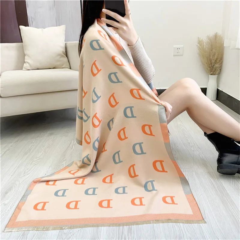 

Designer Women's Autumn Winter Thick Letters Female Scarf Warm Knitted Women Luxury Scarves Cashmere Shawls Fashion Accessories