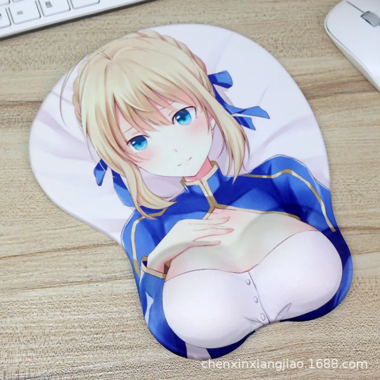 Miku Saber Nier Song Hana PUBG бетмен И Дедпул Fate DVA сексуальный сундук Мягкий гель 3D коврик для мыши эргономичный коврик для мыши с поддержкой запястья