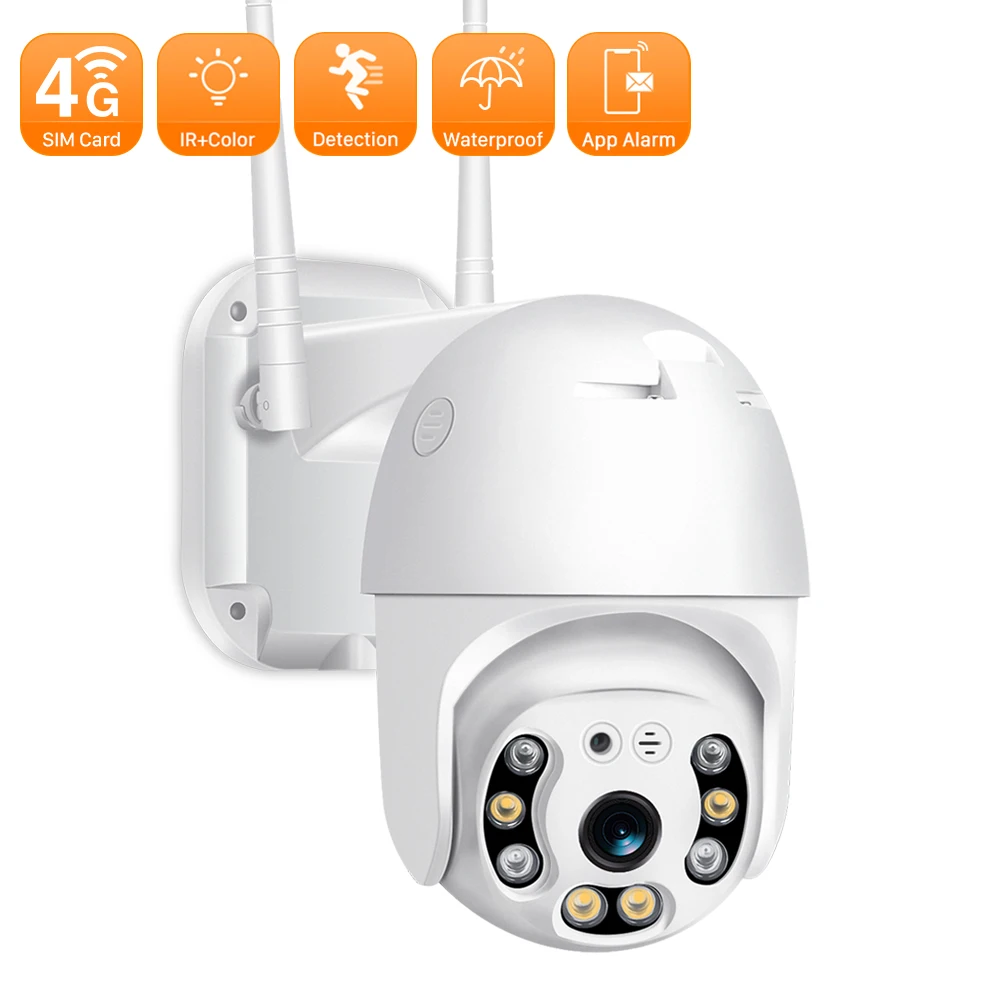 ANBIUX 5MP HD PTZ Video Überwachung Kamera Mit GSM Sim Karte 4G Outdoor Farbe Nachtsicht Sicherheit Schutz CCTV kamera