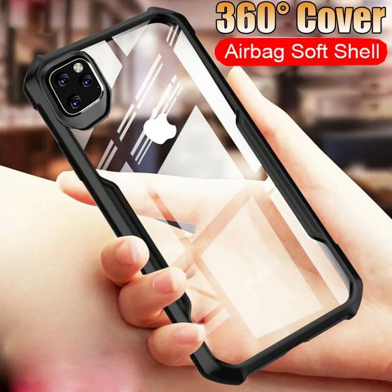 Противоударный силиконовый чехол бампер для телефона iPhone 11 Pro XS Max XR X 6 6S 7 8 Plus 12 Mini