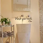 Настенные наклейки для ванной, с надписью Вымой руки
