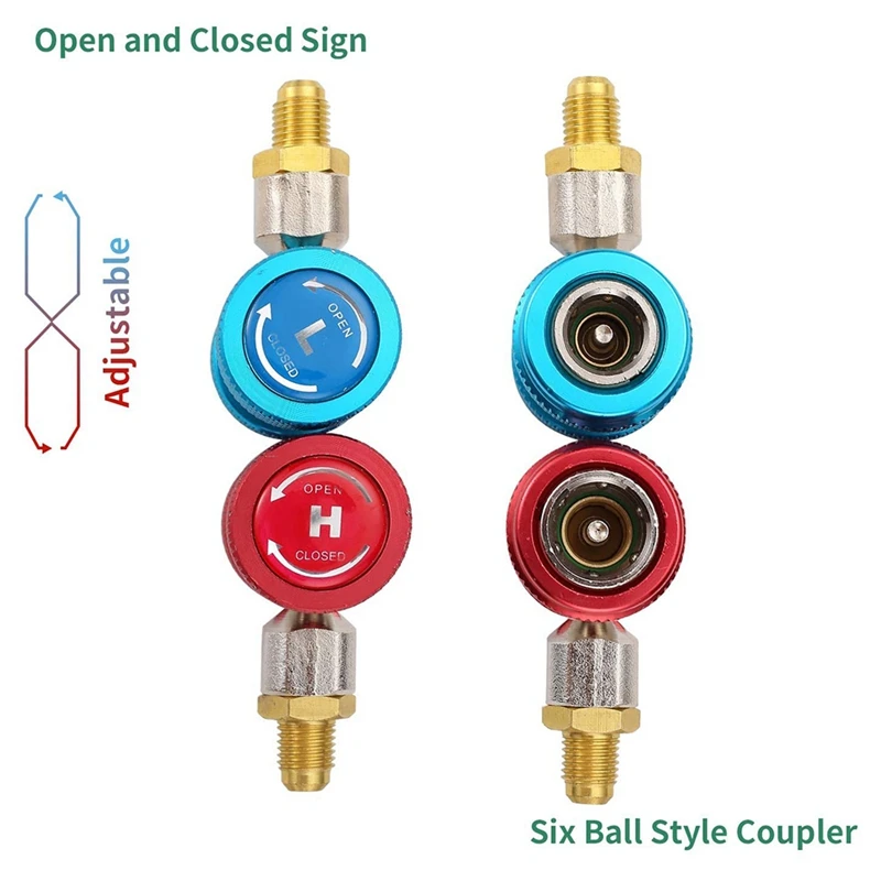 AC R134A Freon Charging Refrigerant Kit Including Adapters Quick Couplers | Cables &amp Sockets