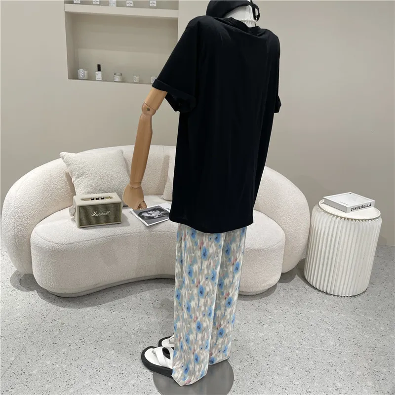 

New Two piece suit Women's Clothing Summer 2021 Fashion Casual loose split short sleeve T-shirt + Tie dyed pleated casual pants