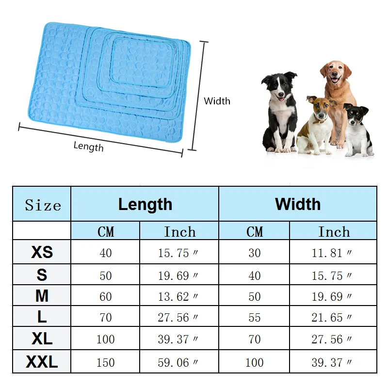 

Summer Big Dog Cooling Mat 6 Sizes for All Pets Small to Large Dogs Bed Breathable Cat Ice Pad Cooler Sofa Mats Sleeping Cushion