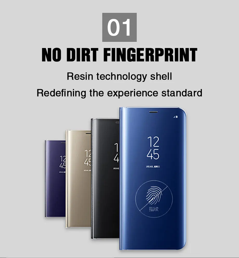 Умный зеркальный чехол для телефона с откидной крышкой для Samsung Galaxy S8 S9 плюс A10 A20 A30 A40 A50 A70 M10 M20 M30 чехол