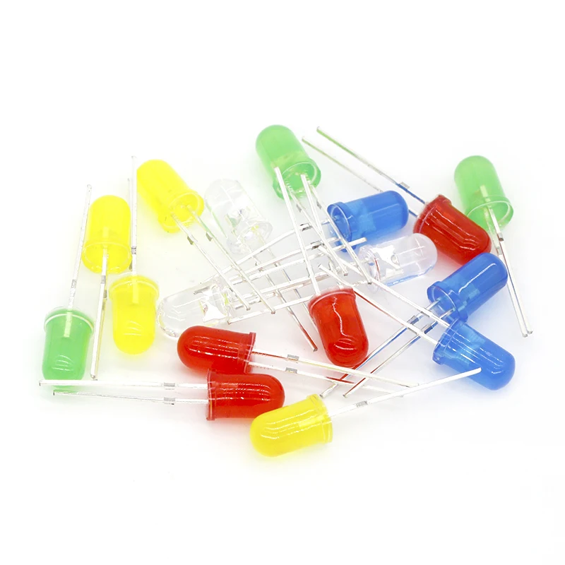 100pcs 5mm LED diode Light Assorted Kit DIY LEDs Set White Yellow Red Green Blue electronic diy kit | Обустройство дома