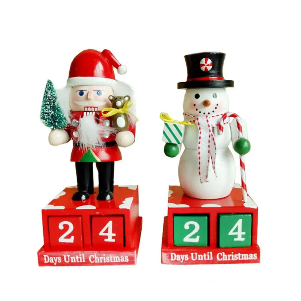 

New Nutcracker Puppet Advent Calendars Christmas Decor Ornaments Wooden Toy Countdown Calendars New Year Date Reminde