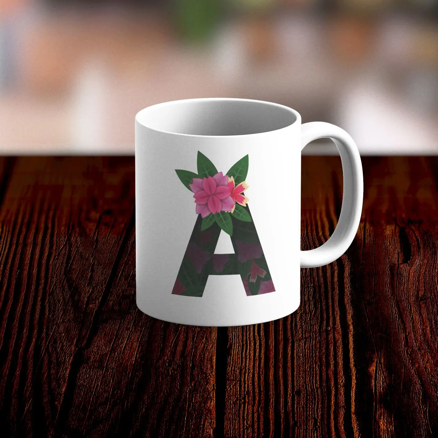 

Special Design A Letter White Mug Cup