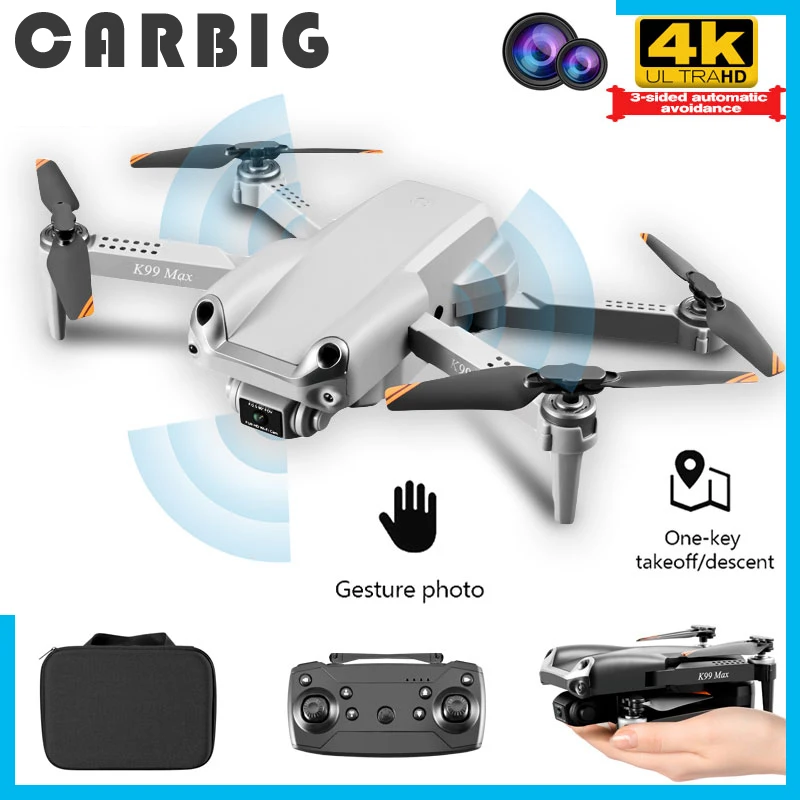 

Квадрокоптер K99 Max складной с двойной камерой, 2,4 ГГц, Wi-Fi, 4K HD