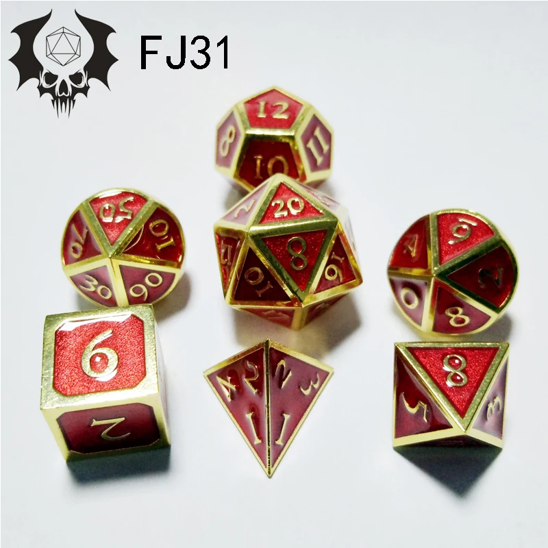 7 шт./компл. мульти-сторонний набор игральных костей из металлического сплава