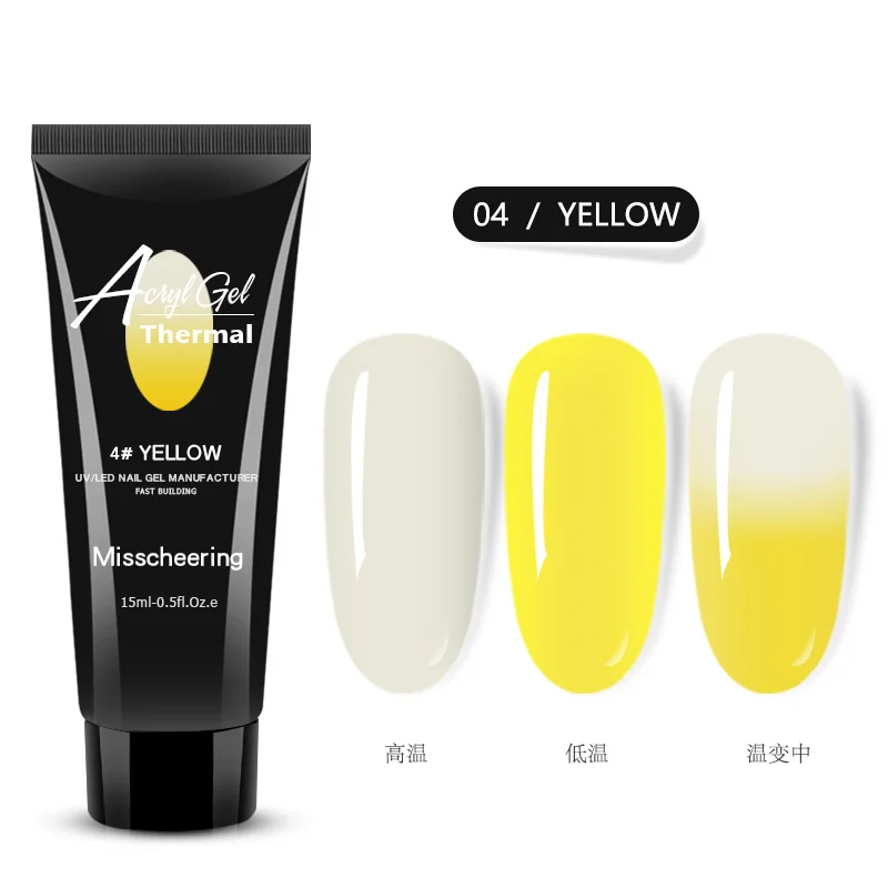 Yellow 15 мл расширитель температуры 8 различных цветов гель УФ светодиодный акриловый маникюр, полировка ногтей советы не нужен гвоздь - Цвет: Yellow