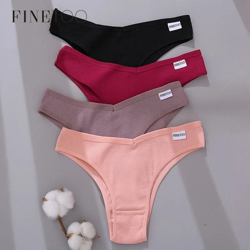 FINETOO Cotton Brazilian Panties Women Sexy V Waist G-String Underwear  Female T-Back Underpants M-XL Lady Bikini Panty 3Pcs/Set at Rs 559.66, Ladies  Panties, Women Panties, वोमेन उन्देर्वेअर - Vaisno Impex, Delhi